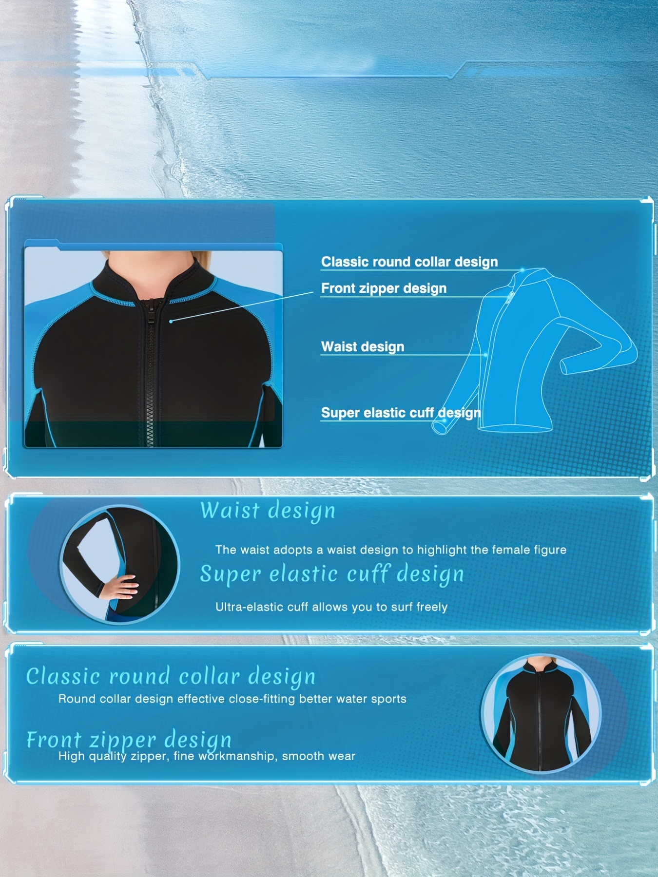 Chaqueta de traje de neopreno superior, chaqueta de buceo para hombre ouzo  de neopreno de 3 mm para surfear y nadar
