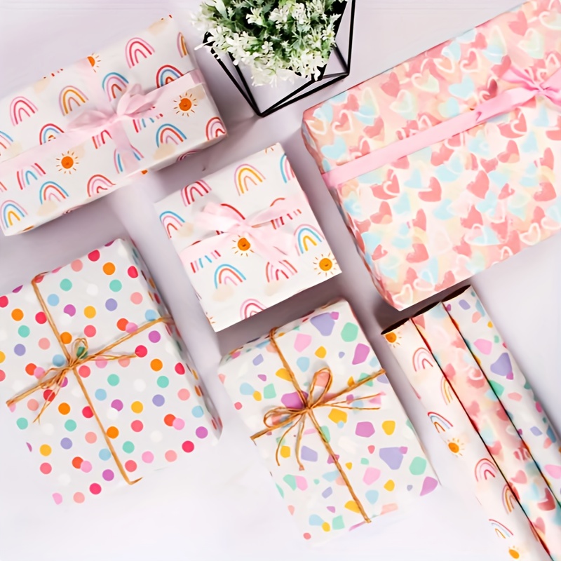 New Love Rainbow Wrapping Paper, Mother's Day Gift Paper, Birthday