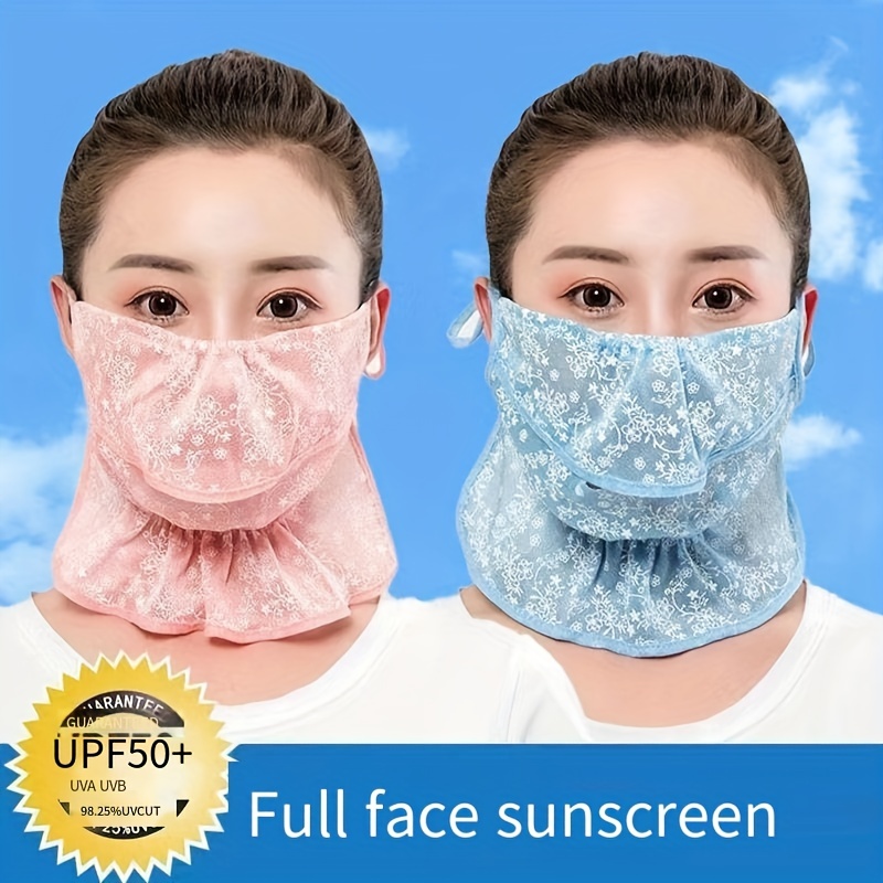 Solid Color Ice Silk Mask Thin Breathable Sunscreen Sports - Temu