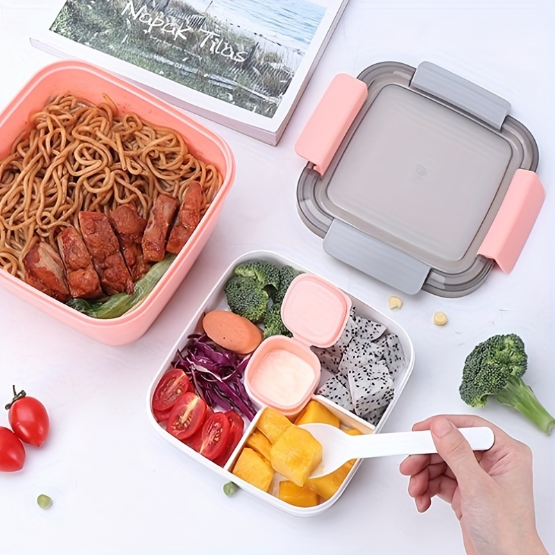 Children, Students, Square Plastic Bento Lunch Boxes for Kids, Office  Workers, Adults, Microwave Heating Bento Boxes, Sealed