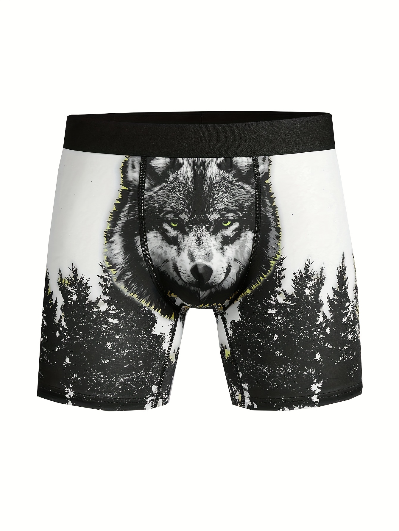 Men's Wolf Pattern High Stretch Breathable Soft Quick Drying - Temu