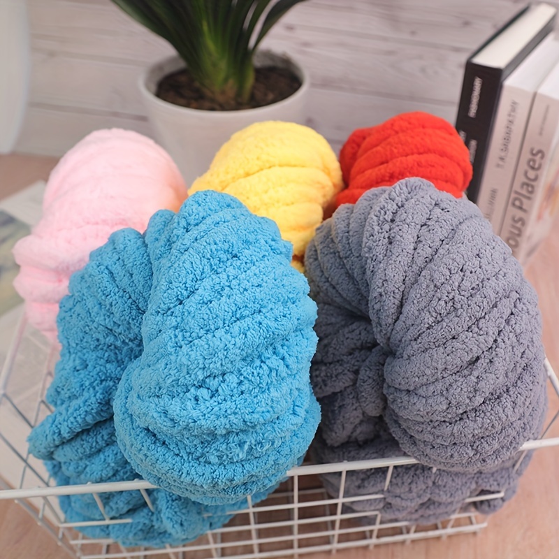 4 Pack Super Soft Thick Blanket Chenille Fluffy Yarn for Crochet Hand  Knittin