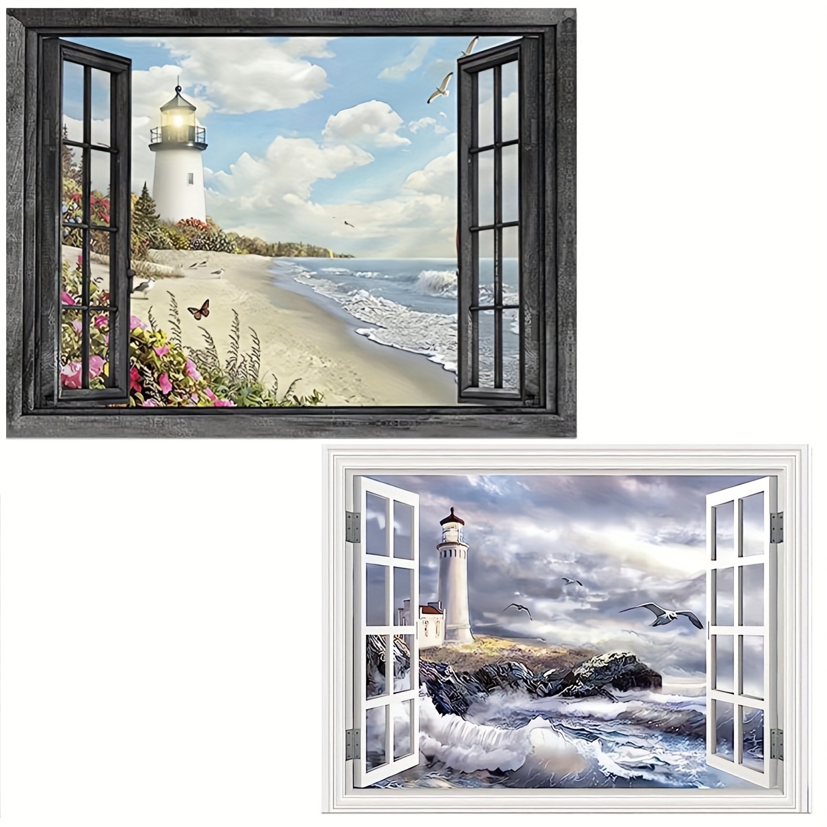 Lighthouse Nautical Pictures Wall Art, Ocean Canvas Wall Decor, Nautical  Painting, Lighthouse Artwork For Bathroom Bedroom Living Room, No Frame  Temu