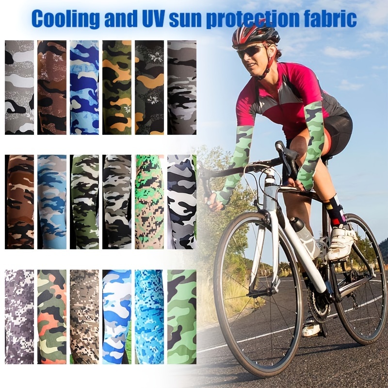 Camo Pattern Arm Sleeves Uv Protection Arm Cover Ice Silk - Temu