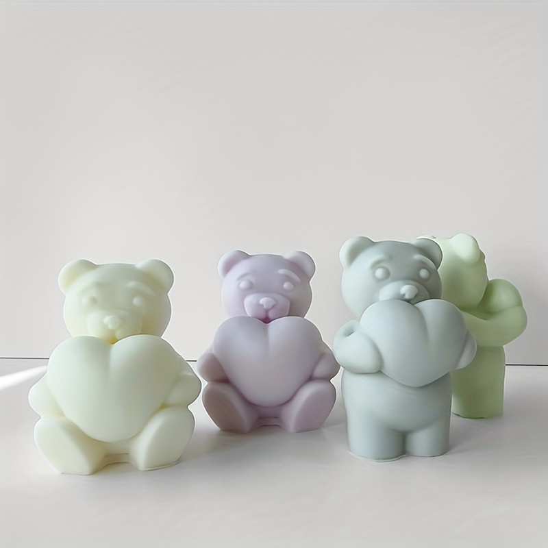 1 PCS 3D Silicone Teddy Bear Mold, Bear Ice Mold, Candle Mold Soap