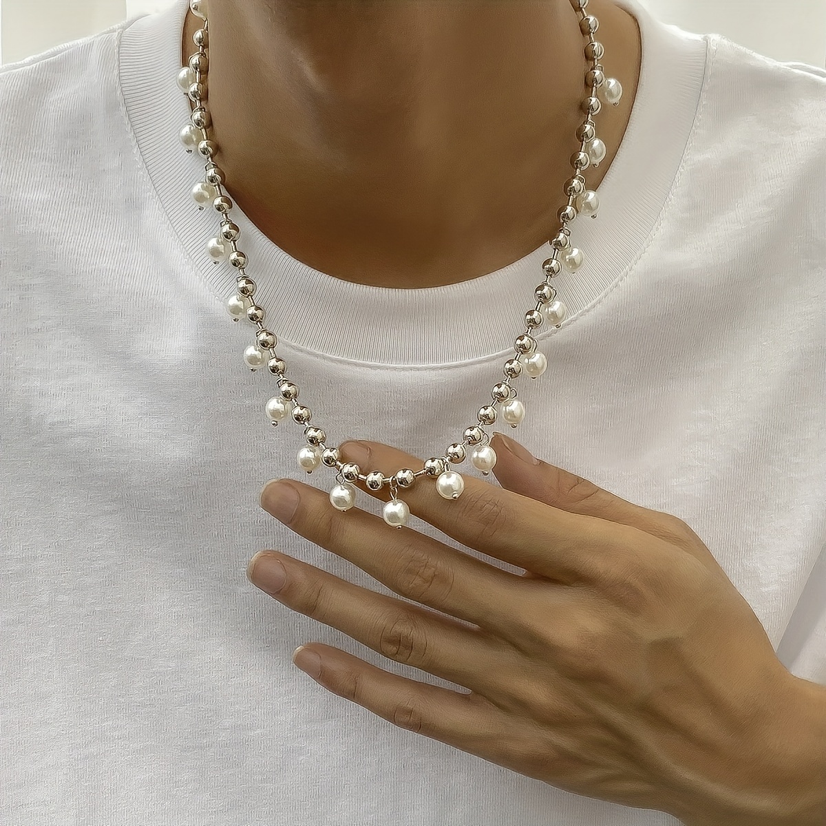 Collar De Perlas De Moda Para Las Mujeres Cadena De Cuentas