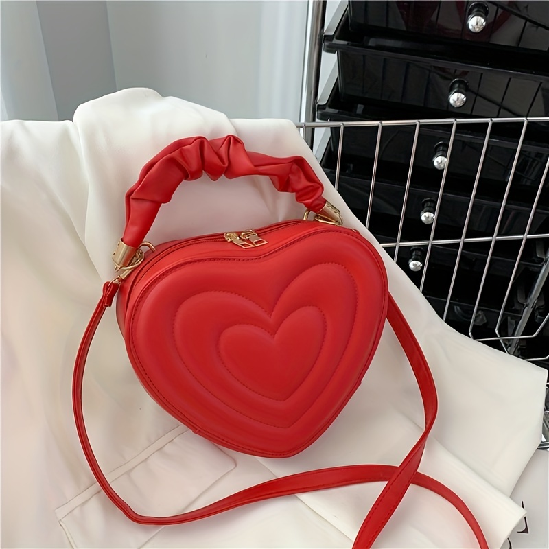Color Block Crossbody Bag Fashion Heart shaped Metal Tassel - Temu