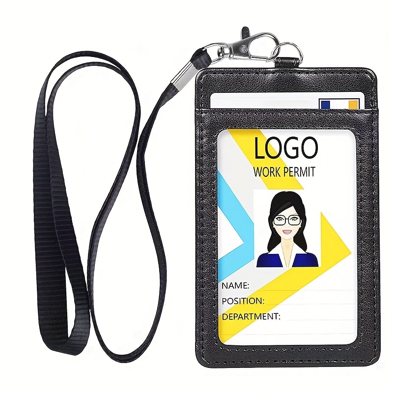 Porta Carte D'identità In Pelle Pu Porta Badge Porta Badge - Temu Italy