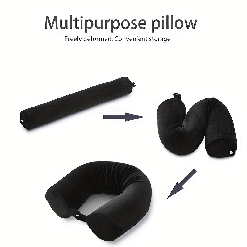 Twist Memory Foam Travel Pillow for Neck, Chin, Lumbar and Leg Support-For Travling on Airplane, Train, Bus or at Home-Adjustable, Bendable Roll