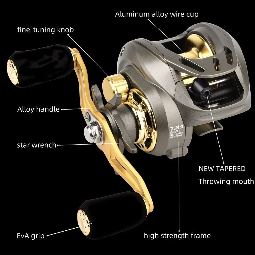 Ultralight Fishing Reel with High Speed 7.2:1 Gear Ratio & Magnetic Brake  System - Perfect for Freshwater & Saltwater!