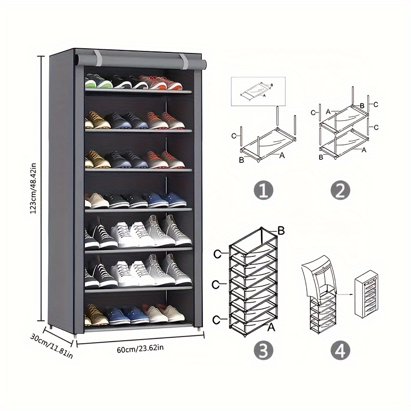 Stylish And Durable Dust Cover Shoe Cabinet Shoe Rack With - Temu