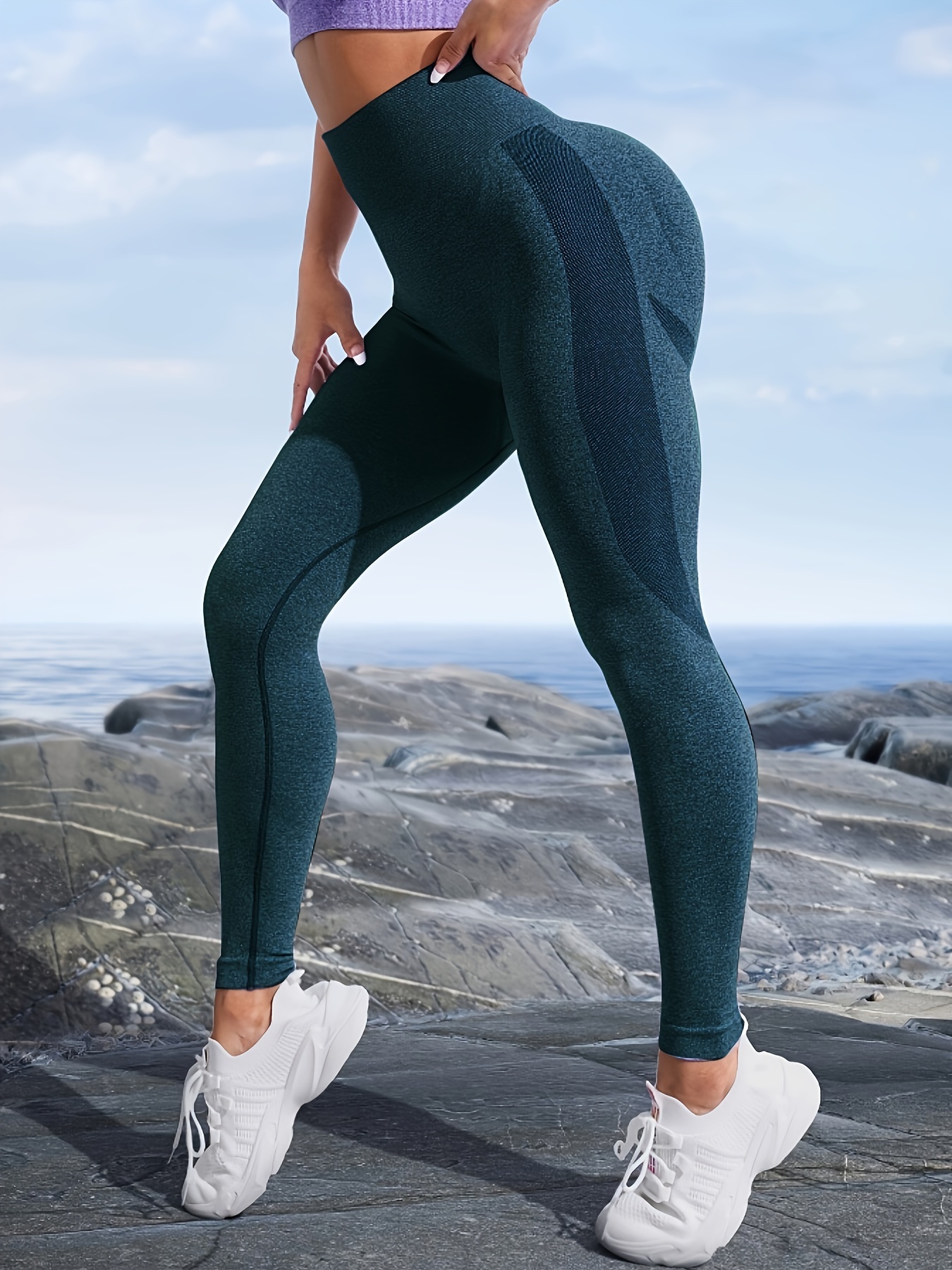 Pantalones deportivos ajustados de cintura alta para mujer, pantalones  ajustados de alta elasticidad, pantalones de entrenamiento de yoga