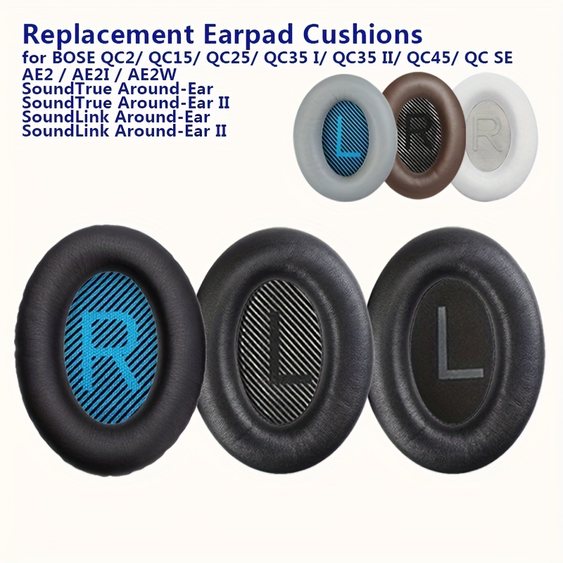 Kit de coussinets d'oreille de rechange Oreillettes de rechange exactes  pour Oreillette Bose QC25 QC15 QC2 AE2 Sound Link - Bleu