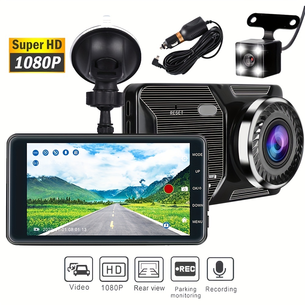 Car Dvr Dashcam Hd 3 lens Inside Front Rear View Camera - Temu