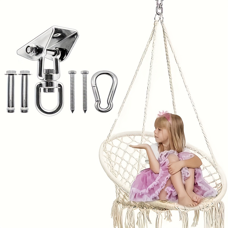 SELEWARE 1000 lb Capacity Silent 360° Swivel Swing Hangers, Heavy Duty  Swing Hooks with 4 Screw for Concrete Wooden Hanging Hardware for Porch  Chair Yoga Trapeze Playground Hammock Gym Swing Sets 