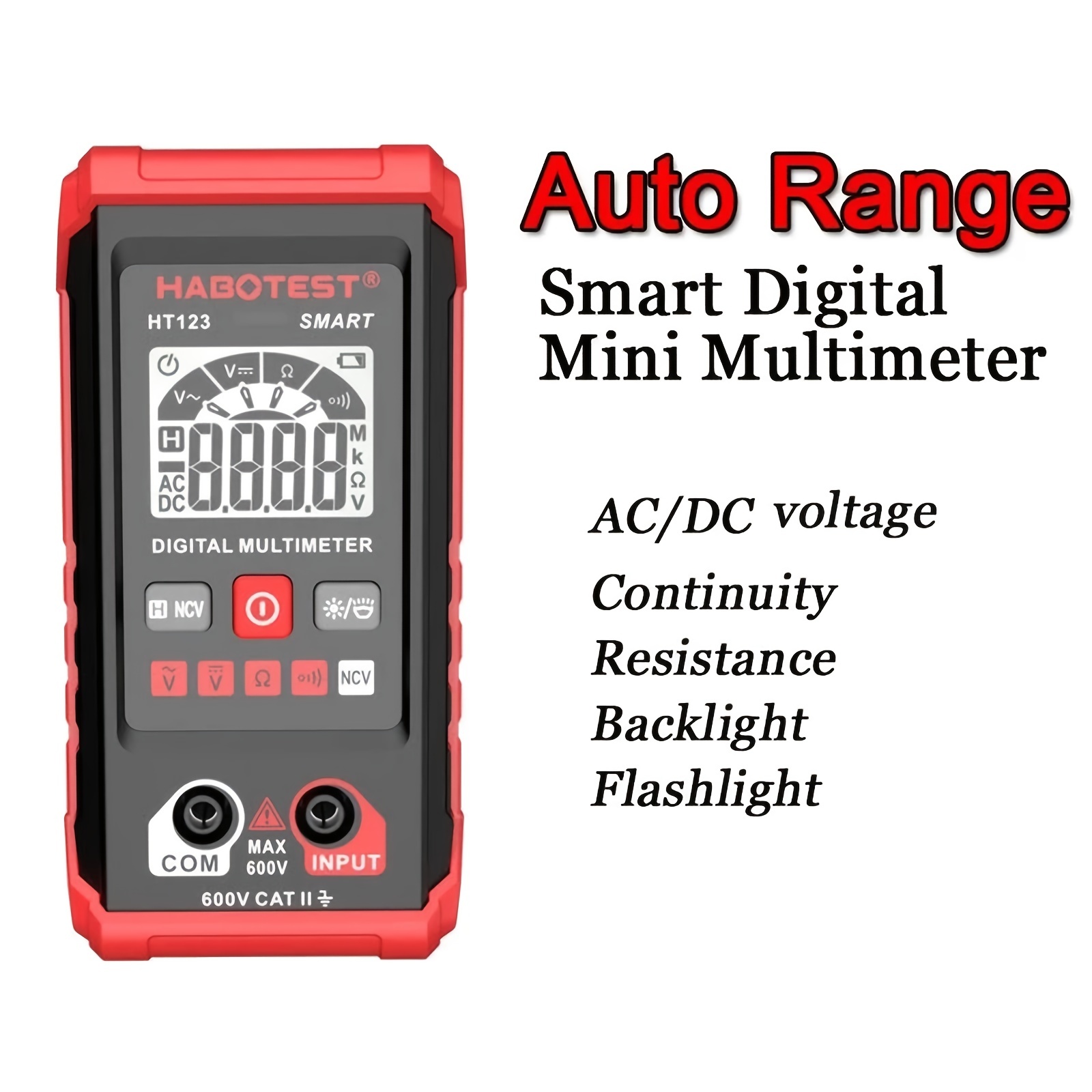 Multimètre Numérique, Multimètre Numérique AC DC Pince Voltmètre  Ampèremètre Ohmmètre Volt Testeur LCD Mètre Test de continuité
