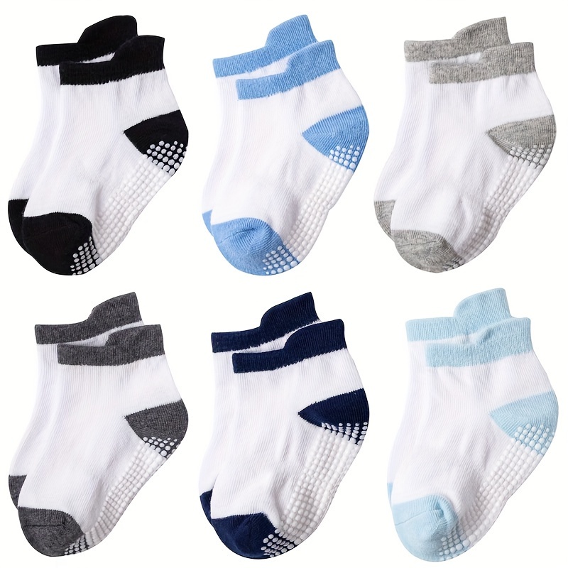 Zaples Grip Crew Socks with Non Slip/Anti Skid Soles for Baby Infants  Toddlers Kids Boys Girls : : Clothing, Shoes & Accessories