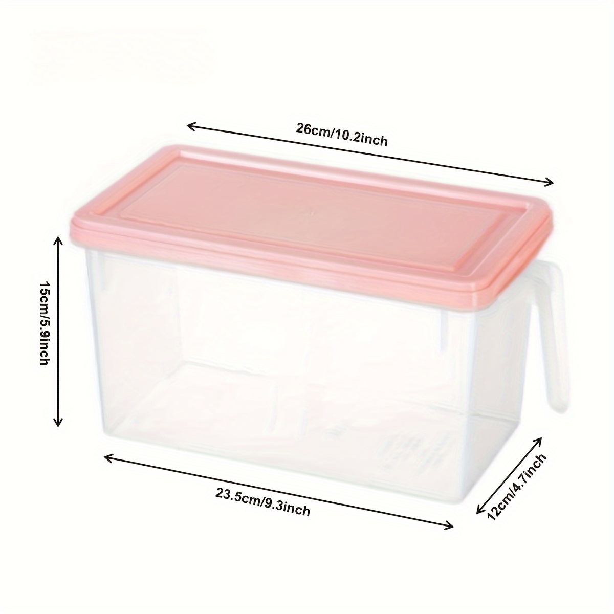 Food Storage Container With Handle & Lid For Pantry, Fridge & Freezer -  Pink 