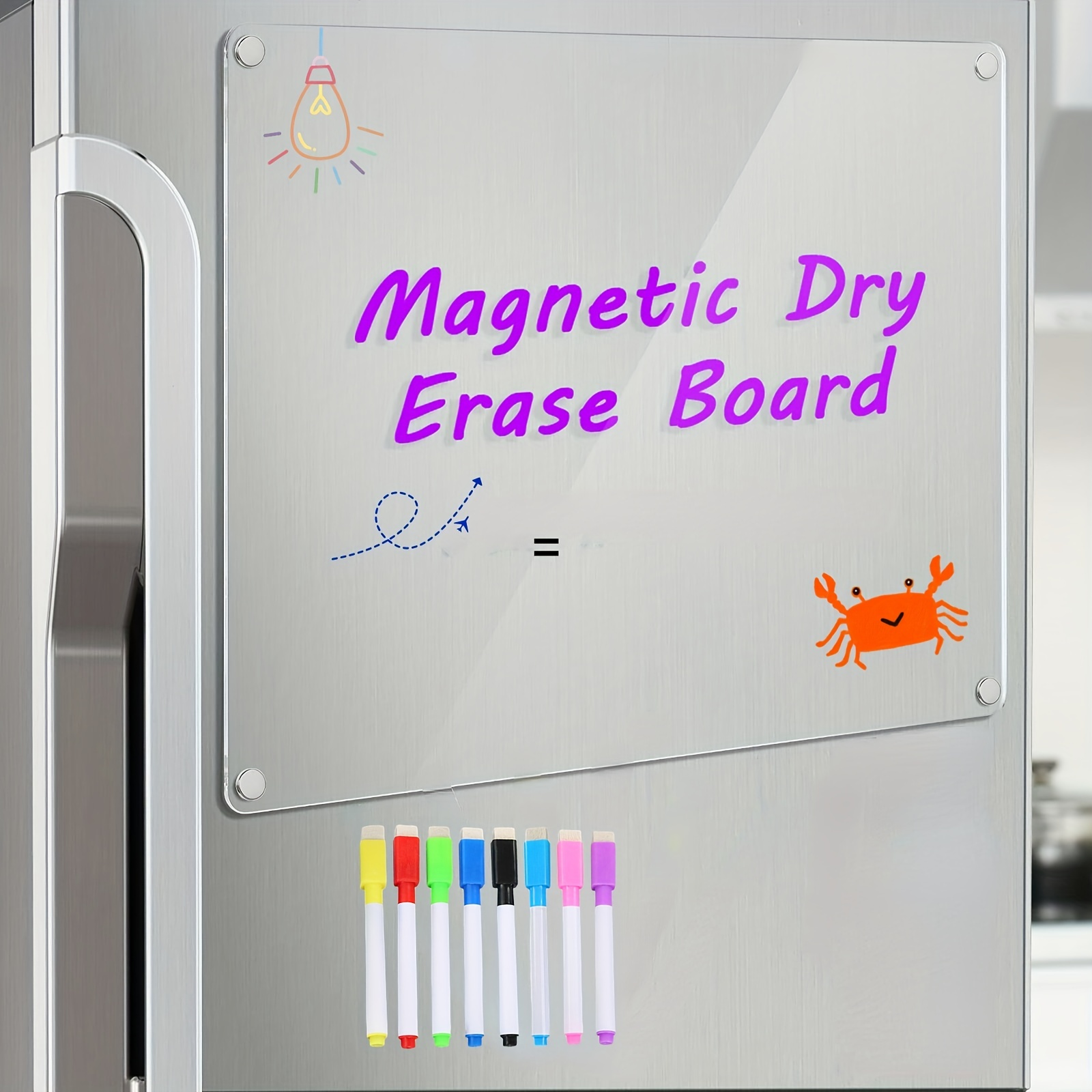 Acrylic Magnetic Weekly Calendar Board for Fridge, 15x11 Clear