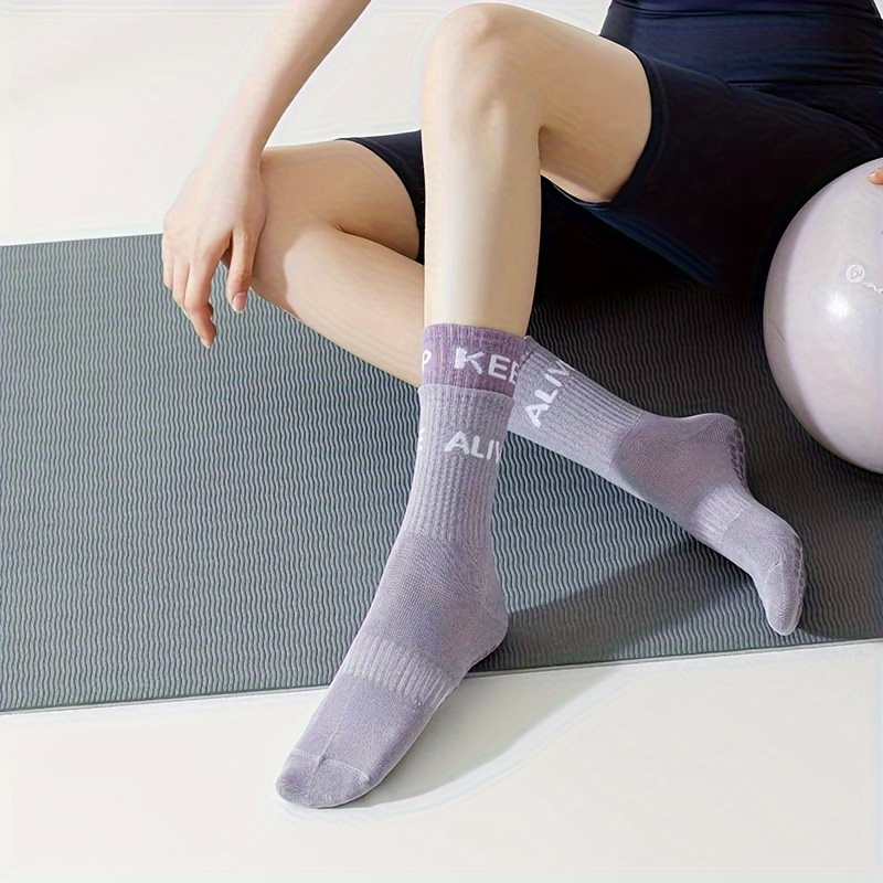 Calcetines de Yoga profesionales antideslizantes para mujer, medias  deportivas absorbentes del sudor, transpirables, de algodón, para Pilates