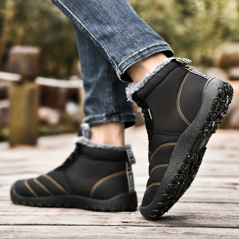 Mens Snow Boots Outdoor Warm Winter Ankle Boots Non Slip Casual Lace Up  Snow Boot - Men's Shoes - Temu