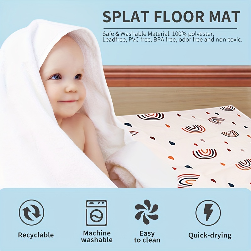 Easy Cleaning Splash Mat, Wipeable Messy Mat