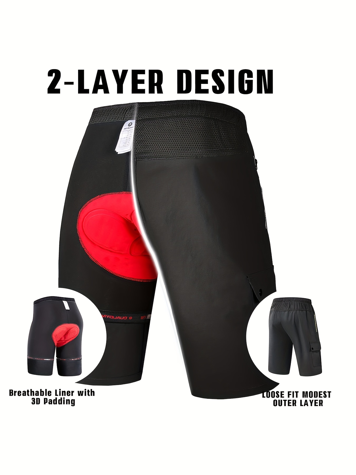 Reflective Men's Cycling Pants 4d Padding Pocket Lightweight - Temu