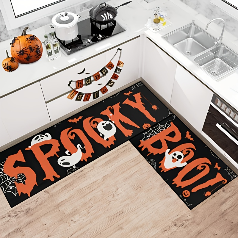 Soft Oil proof Kitchen Rug Halloween Ghost Waterproof Non - Temu