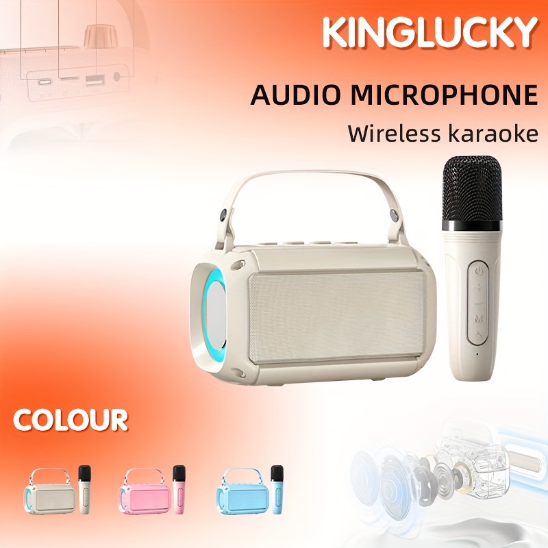 Micro Karaoke Enfant Sans Fil avec 2 Micro, Haut-Parleur Bluetooth ou  Portable Karaoke Machine, Machine à Karaoké pour Enfants avec Microphones Sans  Fil, Changeur de Voix et Effets Sonores(Blanc) : : Jeux