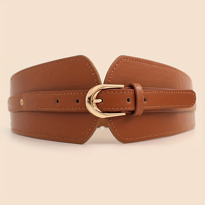TEMU 1pc Women's Waist Belt, Elastic Cincher Tummy Control Wide Band, Coat Down Jacket Belt Versatile Dress Blouse Belt