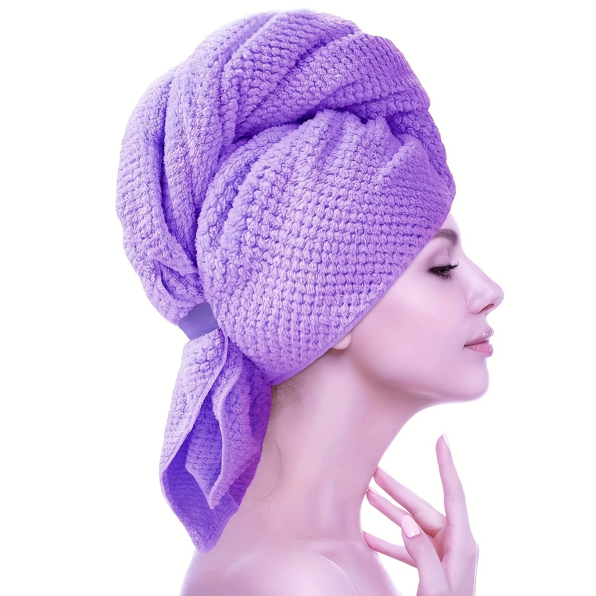 SERVIETTE DE DOUCHE MICROFIBRE POUR LES CHEVEUX - SunuShopping