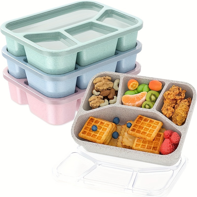 Wheat Straw Divided Snack Containers, Japanese Style Lunch Box, Portable  Microwave Oven Square Divided Fast Food Box, Picnic Camping Food Fruit  Container, For Back To School, School Supplies And Classroom, Kitchen  Acccessories 