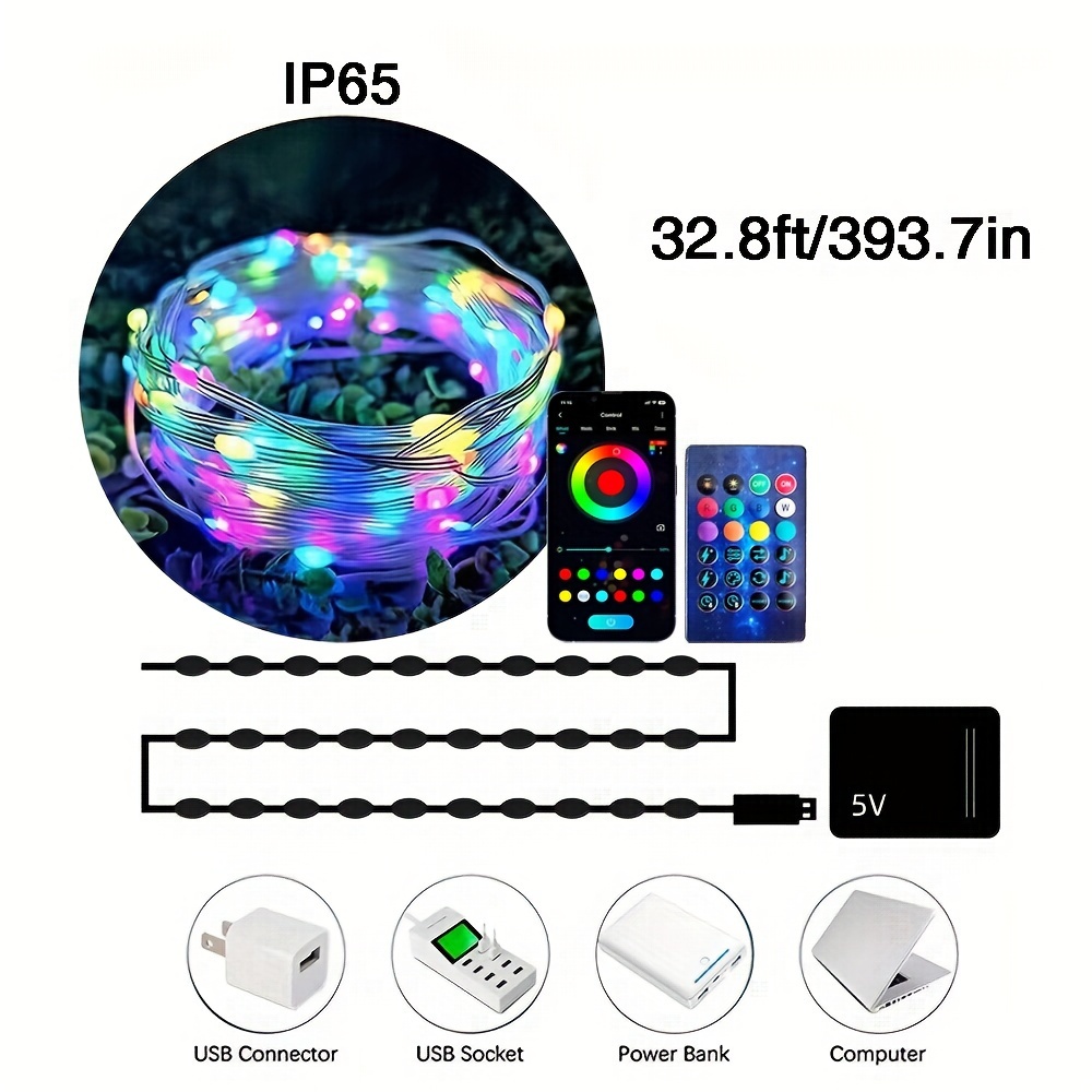 Remote Control Intelligent Waterproof Fairy Light String /32 - Temu