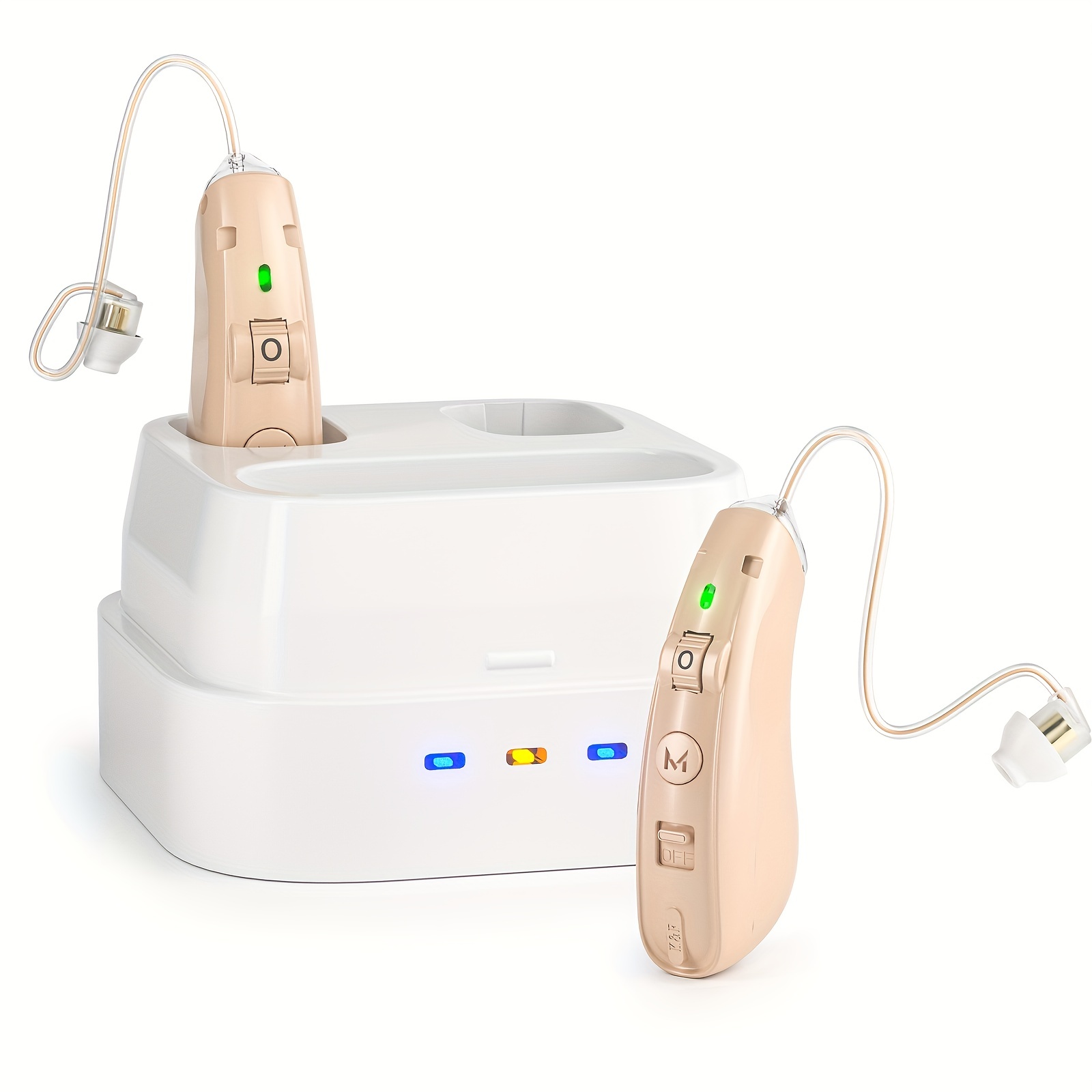Easy Charge Rechargeable Hearing Aids Pair For Seniors Behind The Ear
