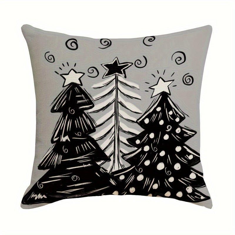 Christmas Christmas Snowman Color Lights Christmas Tree Santa Claus  Pillowcase Home Sofa Cushion Cover Linen Blend Car Cushion Cover Throw  Pillow Home Pillow Insert Not Included - Temu