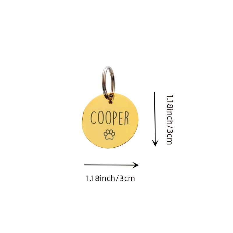 Round Pet Tag Dog Name Plate Personal Pet Token Tags for Cats Dog