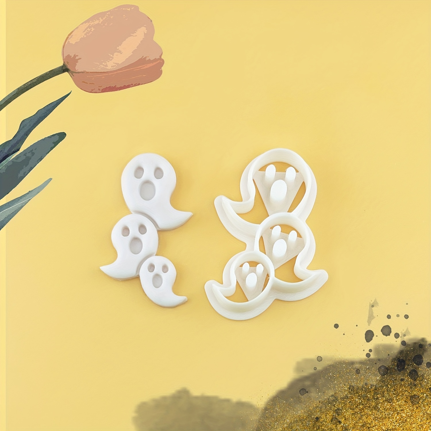 8pcs/Set Spring New Design Soft Clay Earring Molds, Diy Polymer