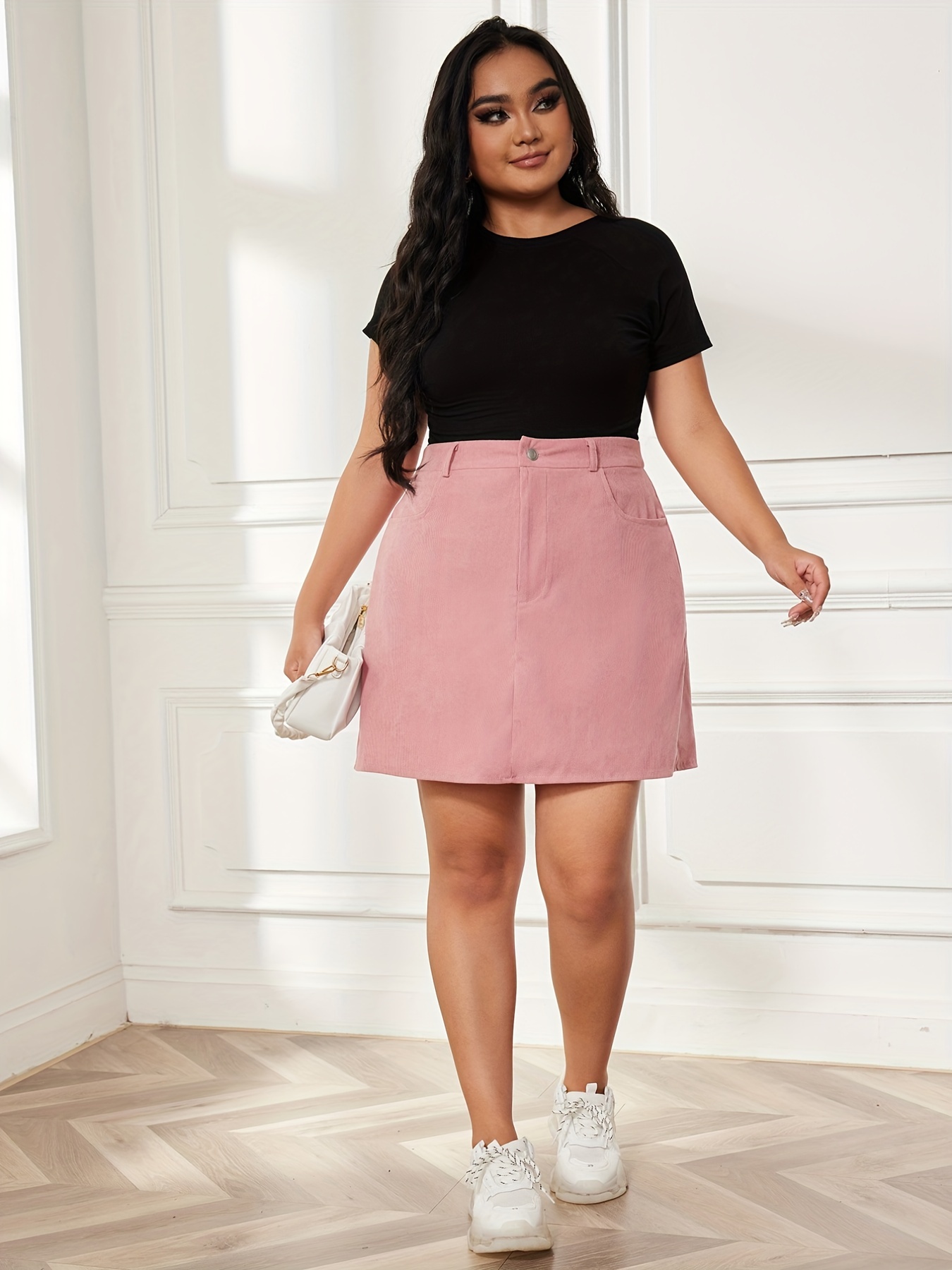 Plus size on sale corduroy pencil skirt