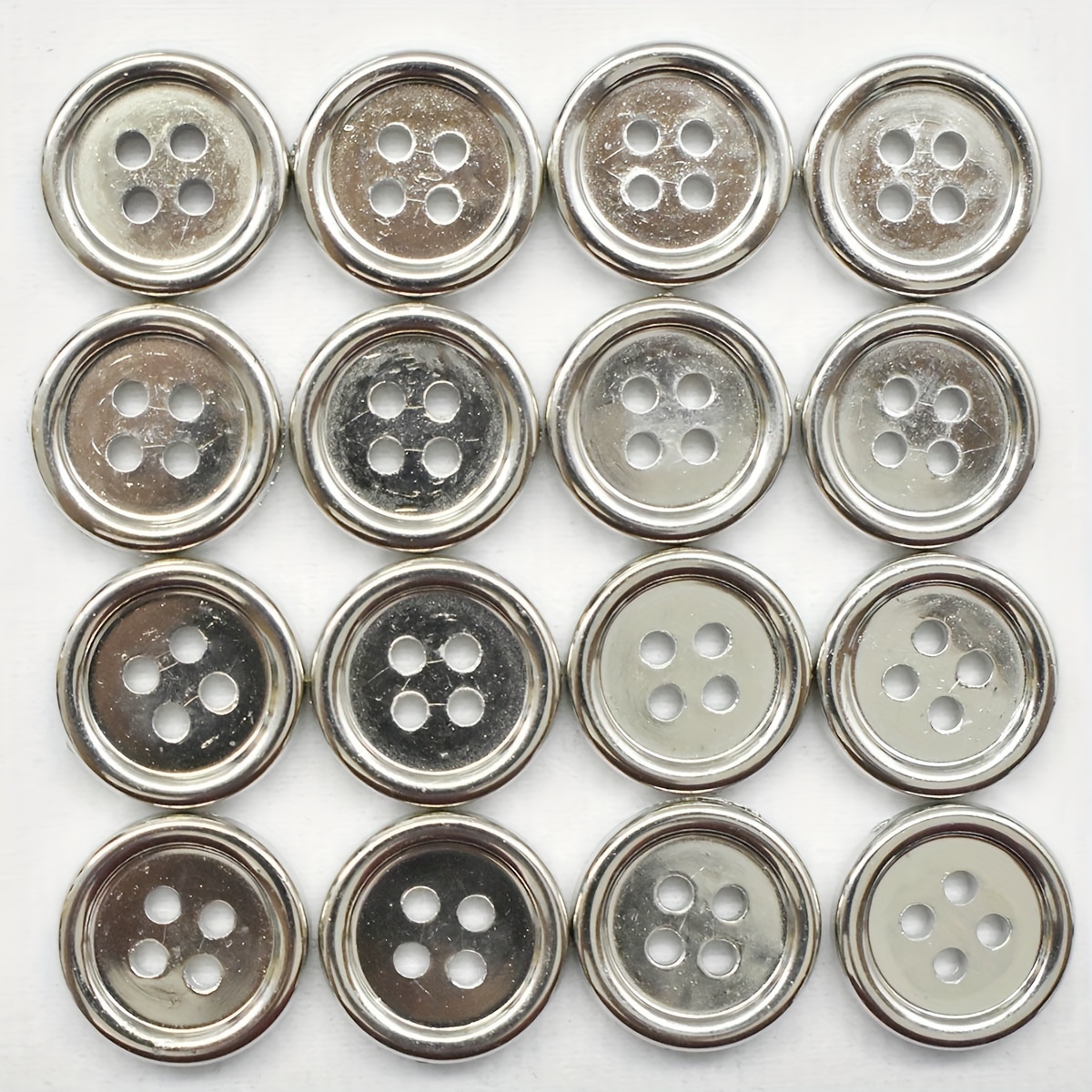 Pack of Four Silver Buttons