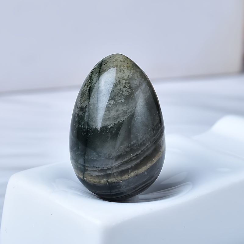 1pc 1.96-2.75in Amazing Egg Shape Natural Stone, Gorgeous Retro Home  Decoration Crafts, Meditation Chakra Rock Crystal, Ideal Choice For Gift