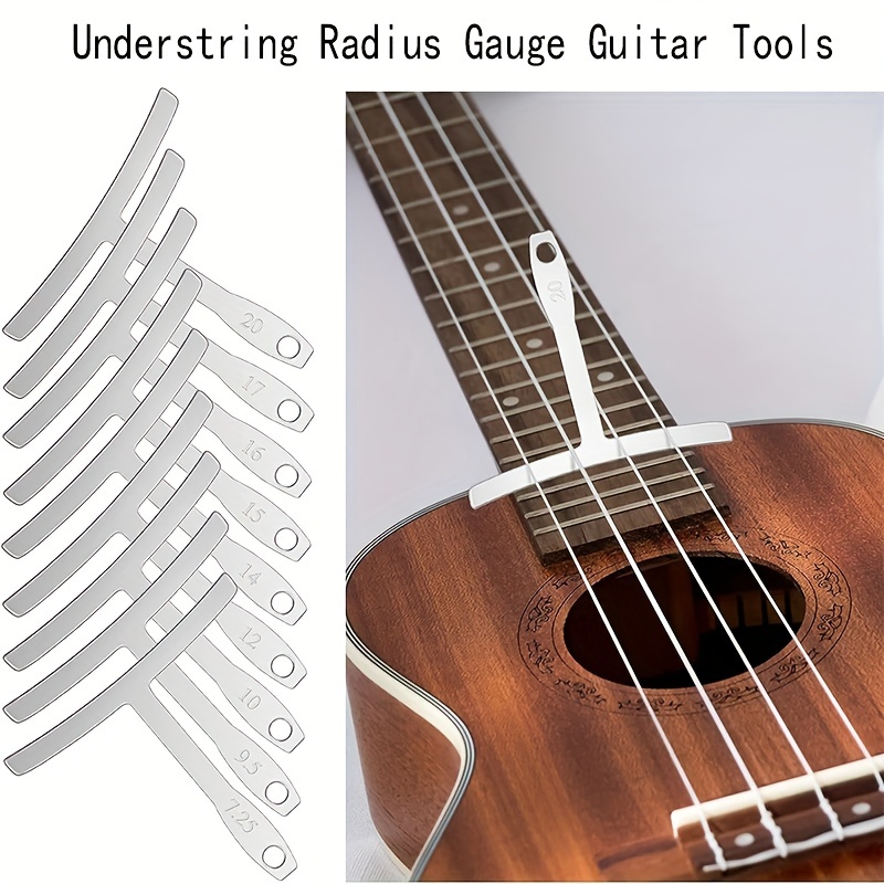 Jauge de rayon de sous-corde en acier inoxydable, 9 pièces, pour guitare  basse, configuration Luthier