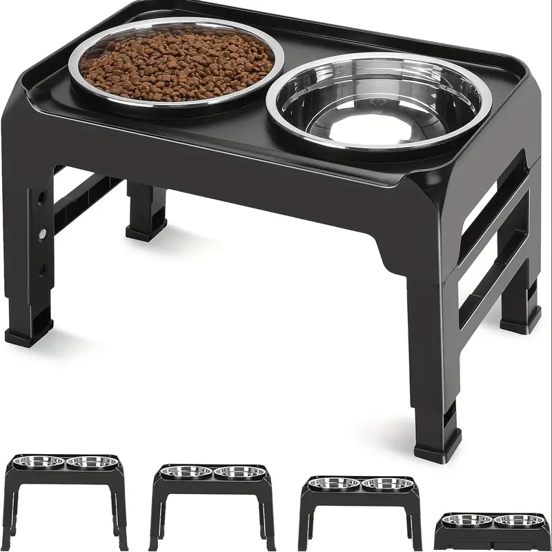 Elevated Dog Bowls, Stainless Steel Raised Dog Deep Bowl with Adjustable  Stand