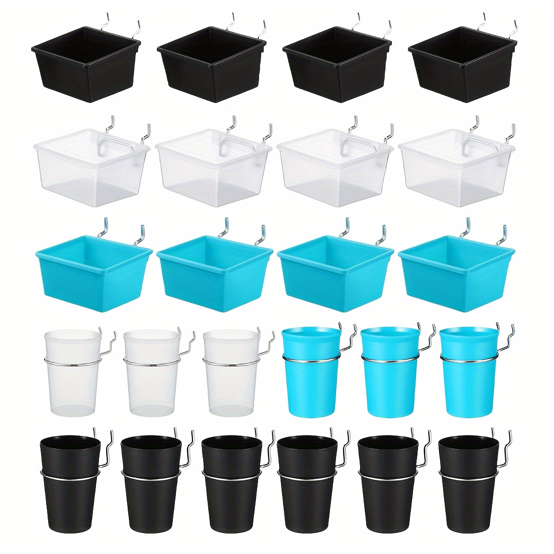 48pcs set pegboard bins pegboard cups with hooks and loops pegboard accessories set peg board tools storage arrange system kit home office shop garage storage accessories