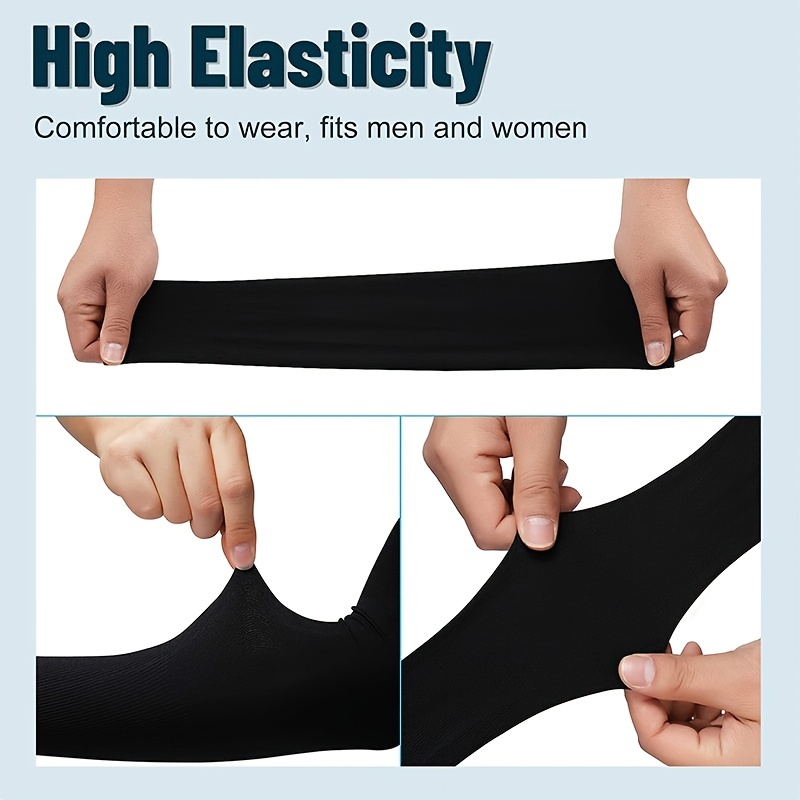 7 Colors Let's Slim Nylon Arm Sleeves With Thumb Cut Hand Cover at