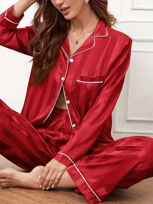 Red Satin Pajamas - Temu