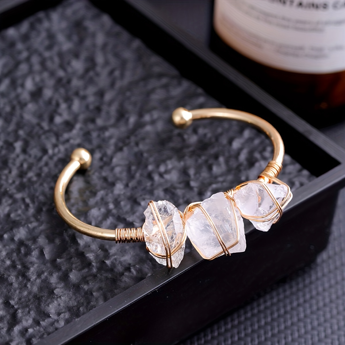 Women's Cracked Quartz Crystal Beaded Round Glass Beads Stretch Bracelet  Bangle Bracelets Women Girl Charm Wrap Jewelry - AliExpress