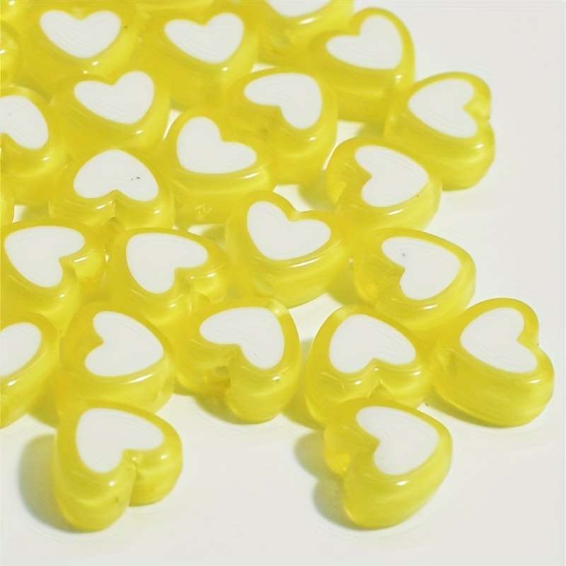 Translucent Heart Shaped Loose Beads Inlay White Heart - Temu