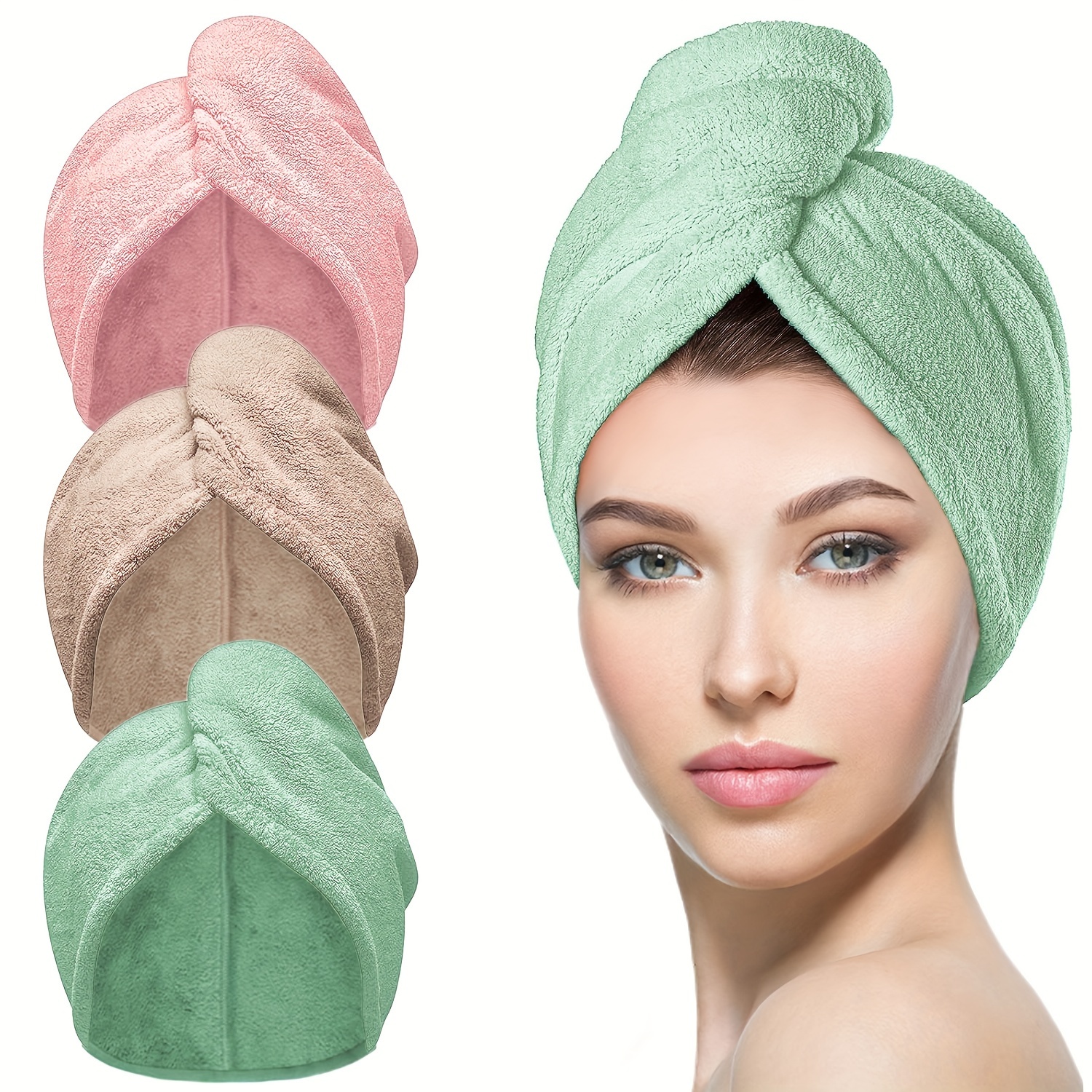 Asciugamano per capelli in microfibra da donna cappello in pile di corallo  asciugamano per capelli asciugatura rapida panno per asciugare la pelle  tovagliolo per bagno turbante per la casa - AliExpress