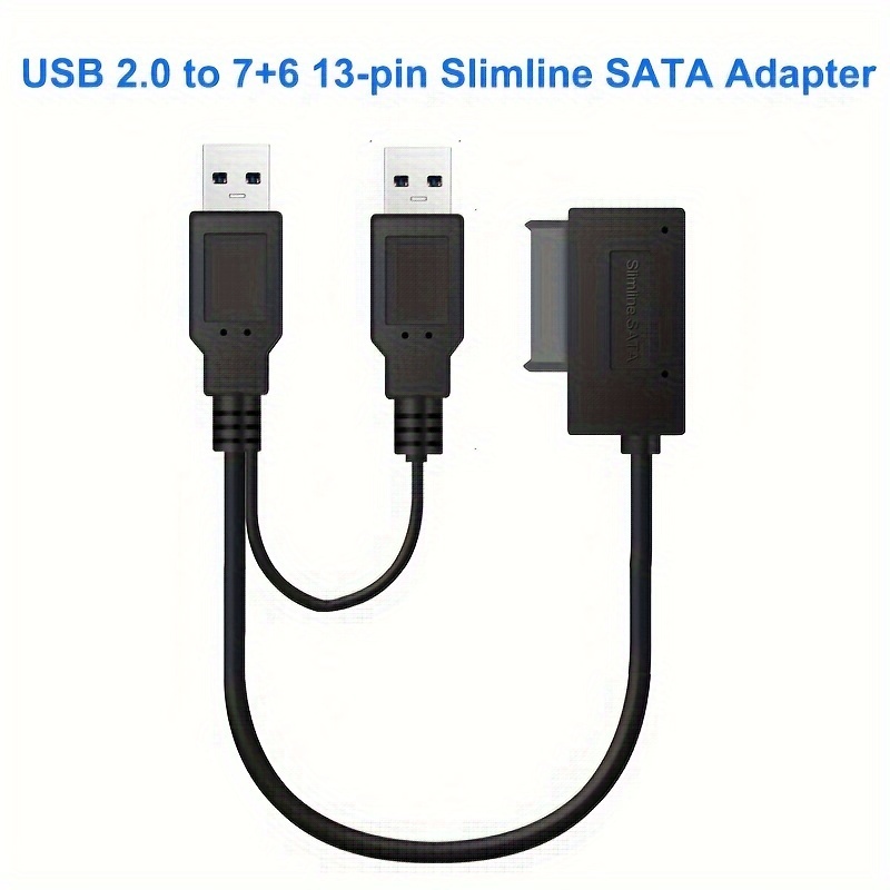 USB 3.0 2.0 Vers Câble Adaptateur Slimline SATA 7+6 13 - Temu Canada