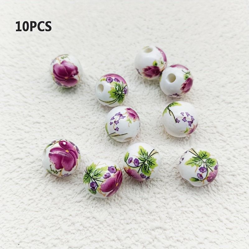 Ceramic Beads Porcelain Flowers Beads For Bracelet Necklace - Temu